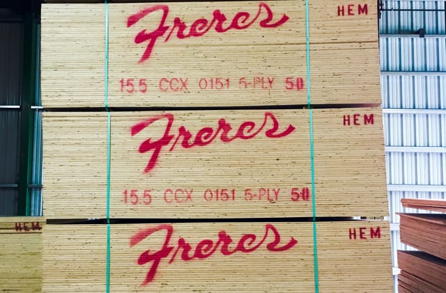 Freres Lumber stamped plywood product