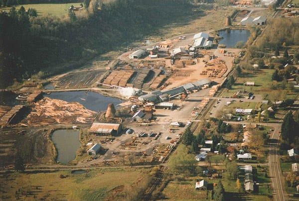 Freres Lumber plant - Fly-over