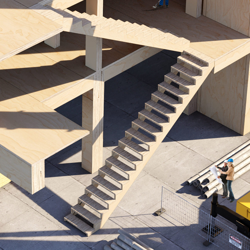 Freres mass play components stairs CG exterior