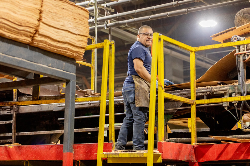 Freres employee at mill